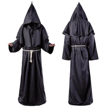 Mor Lekár Cosplay Kostým Mních Kňaz Kostým Oblečenie Sady Halloween Fantázie Stredovekého Mnícha Kryt Plášť Nastaviť Sprievodca C34143AD