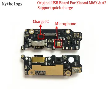 Mytológie Pôvodný Pre Xiao Mi A2 6X USB Rada Flex Kábel Dock Konektor pre Mikrofón Mobilný Telefón IC Podporu Rýchlu Nabíjačku