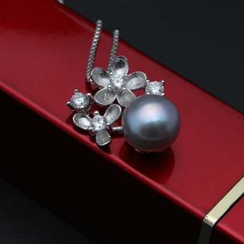 Móda prírodné sladkovodné perly náhrdelník prívesok 925 sterling silver ženy šperky svadobný dar