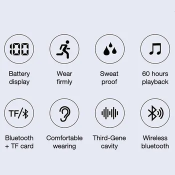 Neckband Slúchadlá IPX6 Bluetooth Slúchadlo Neckband Slúchadlá Bezdrôtové Slúchadlá Stereo Zrušenie Basy Headset Batte Dlho D4L0