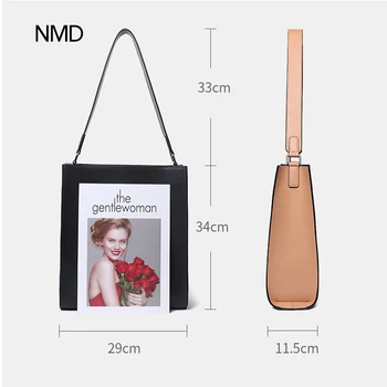 NMD vysokej kvality split koža námestie široký taška cez rameno interiéru s umelej kože značky módny dizajn ženy tote bag