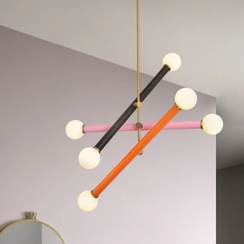 Nordic minimalistický reštaurácia závesné LED svietidlá obývacia izba, spálňa štúdia kreatívne osvetlenie detskej izby železa, skla luster