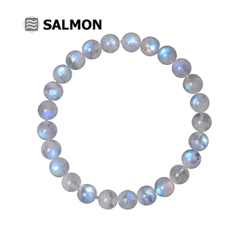 Novo Prírodné Modré Svetlo Jasné Moonstone Crystal Okrúhle Korálky Náramok Ženy 6 mm 7 mm 8 mm 9 mm 10 mm Liečivý Kameň AAAAA