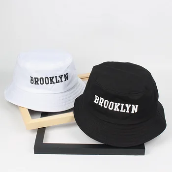 Nové Muži Ženy Brooklyn Vedierko Hat Bavlna Tlač Hip Hop Rybár Panama Slnko Klobúk Letné Vonkajšie Ulici Bežné Clonu Vedro Spp