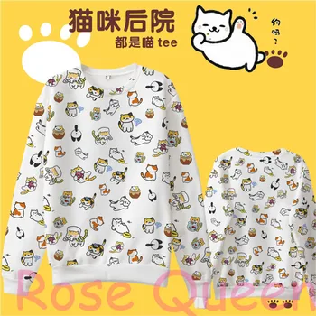 Nový Japonský Hra Neko Atsume Cute Cat Bavlna Fleece Mikiny Mikina S~XXXL doprava Zadarmo
