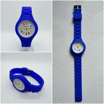 Nový Jednoduchý Bežné Pevné farebné Silikónové popruh detské hodinky, Dievčatá, Chlapcov Hodiny Deti Hodinky Módne Ženy náramkové hodinky Quartz