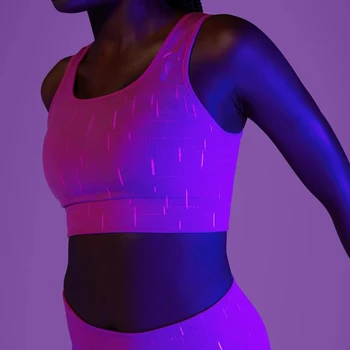 NOVÝ Ženy Sportwear pohode Fluorescenčné fabic Farba Jogy Set 2 Kusov Topy & Fitness Športové Legíny Oblek Pre Ženy Telocvični Cvičenie Nastaviť