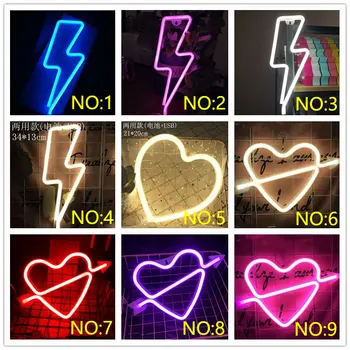 Nástenné svietidlo Led Blesk Neónový nápis USB Neon Písmená Svetlá pre Izba Home Party, Svadobné Dekorácie, Neónové Lampy Vianočný Darček
