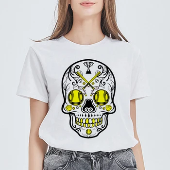 Okolo Krku Estetické Umenie Tričko Ženy Voľné Oblečenie 2020 Top Tričko ropa mujer Lebky Rock Fashion Oblečenie T-shirt Dámske