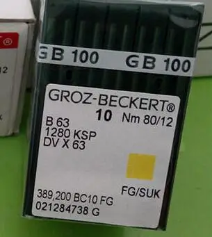 Originálne Groz Beckert šijacie ihly B63 DV X 63 1280 KSP DVX63 pre šijací stroj náhradných dielov