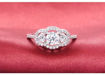Originálne pevné reálne 925 Sterling Silver krúžky tri kamene zásnubný prsteň pre ženy Luxusný Vianočný darček anel šperky R1406