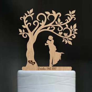 Osobné Svadba Rustikálny Tortu Vňaťou Vlastné Drevo Tortu Vňaťou Pán Pani Nevesta & Ženícha Strom svadobné vňaťou priezvisko dreva