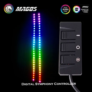PHANTEKS Digital RGB LED Starter Kit, 1x Diaľkové A 2x D-RGB LED Pásy, Podpora ASUS/MSI M/B Kontrolu