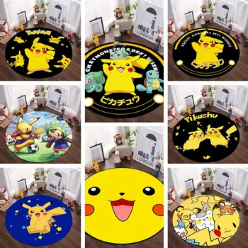 Pokémon Pikachu Komiksu, anime postavy kolo pad Anti-slip koberec obývacia izba Deti miestnosti koberec Domov Miestnosti dekorácie vankúš