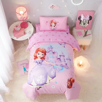 Polka dot Minnie Mouse posteľná bielizeň sady pre Dievčatá, Baby, 120*150 CM Postieľky Veľkosť Deky Obliečky Bavlna Prikrývky Deti Paplóny
