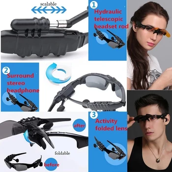 PortableWireless BluetoothHeadset MicrophoneSports Cyklistické Okuliare so Systémom Inteligentných Bluetooth polarizované slnečné okuliare Okuliare