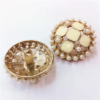 POVUOP Kvality zlato kov vrchné oblečenie stereo žena white pearl tlačidlo tlačidlá kvality kabát tlačidlo 28mm 10 ks