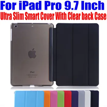 Pre iPad Pro 9.7-Palcový Ultra Slim Smart Cover Kožené puzdro s Matné priehľadné zadné puzdro pre Apple iPad Pro Č.: IPRS4