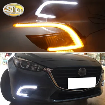 Pre Mazda 3 2017 2018 Denných prevádzkových Svetlo LED DRL Hmlové Svietidlo svietenie Žltá Zase Signál Lampa