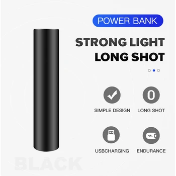 Prenosné LED Baterku s Výkonom Bankových Funkciu, Vodotesný, Baterka, USB Nabíjateľná Baterka Pocket Torch s vstavanej Batérie.