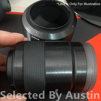 Prémiový Objektív Pokožky Stráže Kartáčovaný Black Pre Sony Objektív s Otlačkom Chránič Anti-scratch Zábal Film Nálepku Krytu