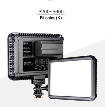 PT-12B Slim LED Video Svetlo Bi-Color & Stmievateľné LCD Displej DSLR Štúdiové LED Svetlo na Čítanie Panel 3200-5600K pre Kamery DV Videokamera