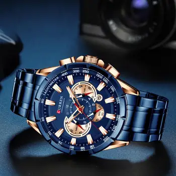 Pánske Chronograf Hodinky CURREN Módne Športové Náramkové hodinky najpredávanejších Produktov V roku 2020 Pánske Hodinky Top Značky Luxusné Quartz Hodinky