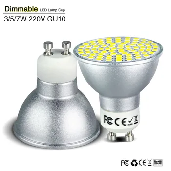 Pôvodné Cena LED Spotlight GU10 Stmievateľné Led Lampa 110V 220V 2835 SMD 60Leds 70Leds 80Leds 3W 5W 7W Biela žiarovka Teplá Biela LED