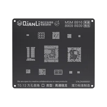 Qianli black 3D BGA Reballing Vzorkovníka Držiak pre Android Qualcomm EMMC DDR MTK 6582 MSM8916 8917 8909 8939 8953 8940 Kirin 665 659