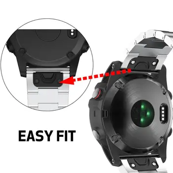 QuickFit 26 mm Kovový Pásik na Zápästie pre Garmin Fenix 6X Pro/Tactix Delta Nehrdzavejúcej Ocele Sledovať Kapela Fenix 5x Plus 3 H Watchband