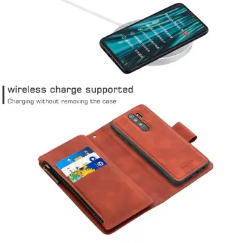 Redmi Poznámka 8 Pro 8T T8 Flip Prípade Kožené Zips, Odnímateľná Magnetická Peňaženky Držiak pre Xiao Redmi Poznámka 8T Prípade Note8 8 T 8Pro