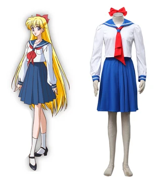 Sailor Moon Anime Cos Halloween Minako Aino Námorník Venuša JK Námorník Školskú Uniformu Cosplay Cartoon Muž Žena Cosplay Kostým