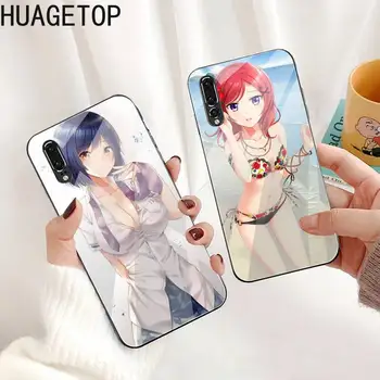 Sexy Bikiny Anime Dievča Coque Shell Telefón Prípade Tvrdeného Skla Pre Huawei P20 P30 P10 lite česť 7A 8X 9 10 mate 20 Pro