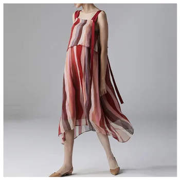 Silviye Hodvábne šaty žien hodváb módne stredná dĺžka-line šaty letné vypnutie ramenný Bohemia, podväzkové šaty