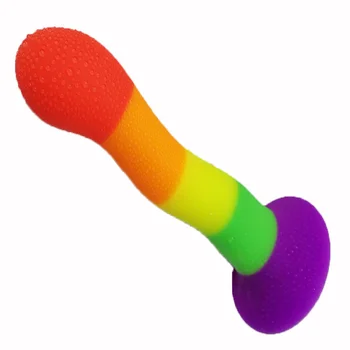 Simulované Silica Gel Dospelých Produkty Falošné Penis s Rainbow Heterotype Žena Pohodlie Zariadenie Análny Vibrátor, Dildo bez Ramienok Dildo