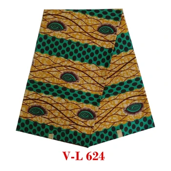 Skutočné Kvalitné Šitie Materiálov Pre Ženy Šaty, Priedušná Nigérijský Vosk Farbivo Potlačené Bavlnené Tkaniny Podľa Dvory V-L 624