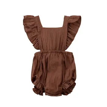 Sladké Novorodenca Oblečenie Dievčatá Kombinézu bez Rukávov Jumpsuit Oblečenie Letné Backless Detské Oblečenie Sunsuit 0-24M