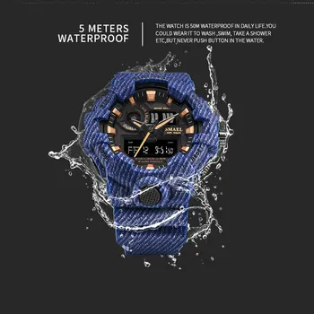 Smael Mužov Sledujte Fashion Modrá Kamufláž Vojenské Športové Hodinky Mužov Duálne Zobrazovanie Multifunkčné náramkové hodinky Quartz reloj hombre