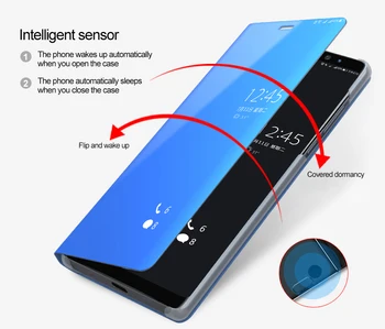 Smart Case Pre Xiao POCO X3 NFC Prípade Fundas Smart Pokovovanie Zrkadlo Vymazať Zobrazenie Flip Stojan Coque POCO X3 Kryt Telefónu