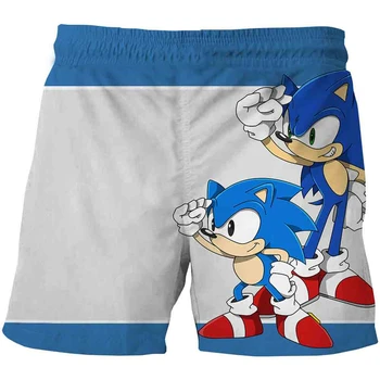 Sonic the Hedgehog Deti Cartoon polyester šortky, Nohavice Módne sonic šortky Deti cartoon šortky Módne Nohavice letné šortky