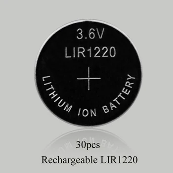 Soravess 30PCS 3.6 V LIR1220 Lithiium lir Ion Nabíjateľnú Batériu 10mAH Li-ion tlačidlo okrúhlu vymeniť za CR1220 CR 1220
