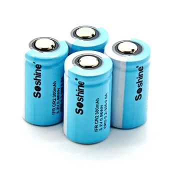 Soshine 4pcs IFR CR2 3.2 V 300mAh LiFePO4 Rechargable nabíjačkou Batérie Poľa pre LED Baterka Svetlomet Fotoaparát