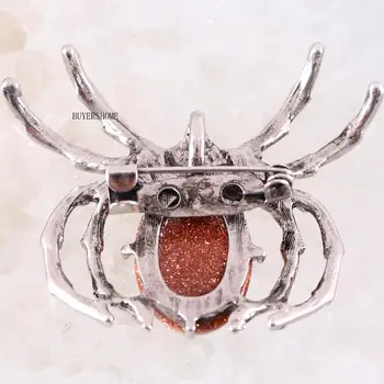 Spider Brošňa Prírodný Kameň Pieskovec KABÍNY Cabochon Perličiek Prívesok pre Mužov, Ženy DIY Šperky Čo 1Pcs K703