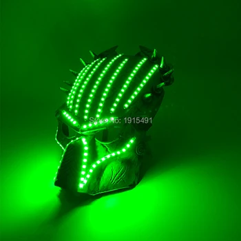 Stage Design Svetelný Dovolenku DIY Dekorácie Plnú Tvár LED Predator Maska Prípade Svietiť Strana navrhne Karneval Vymazať Superhrdina Maska