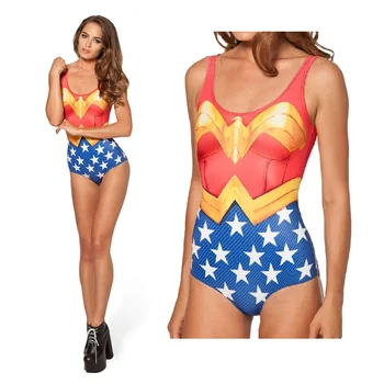 Super Hrdina Zaujímalo W Plavky Dievča 3D Tlač Plavky Zaujímalo Dievča Jedného kusu Plávanie Oblek Fitness Vysoko Elastická Kombinézu