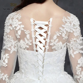 Svadobné šaty veľkosť appliques pol rukávy čipky a-line svadobné svadobné šaty