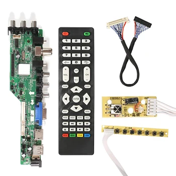 Univerzálny Scaler Auta 3663 TV Kontrolór Vodič Doska Digitálny Signál DVB-C, DVB-T2, DVB-T Univerzálny LCD UPGRADE 3463A s lvds