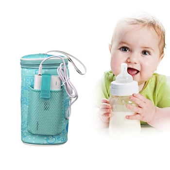 USB Baby Bottle Warmer Ohrievač Izolované Taška na Cestovanie Pohár Prenosné V Aute Ohrievače Piť Teplé Mlieko Termostat Taška Na Kŕmenie Novorodenca