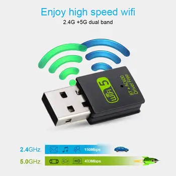 USB WiFi Adaptér Bluetooth 600Mbps Dual Band 2.4/5 ghz Bezdrôtový Externý Prijímač Mini WiFi Dongle pre PC/Notebooku/Desktop
