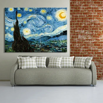 Van Gogha, Hviezdna Noc Plagáty a Tlačí na Steny Umelecké Plátno Maľovanie na Slávny obraz Dekoratívne Obrázky na Obývacia Izba Domova